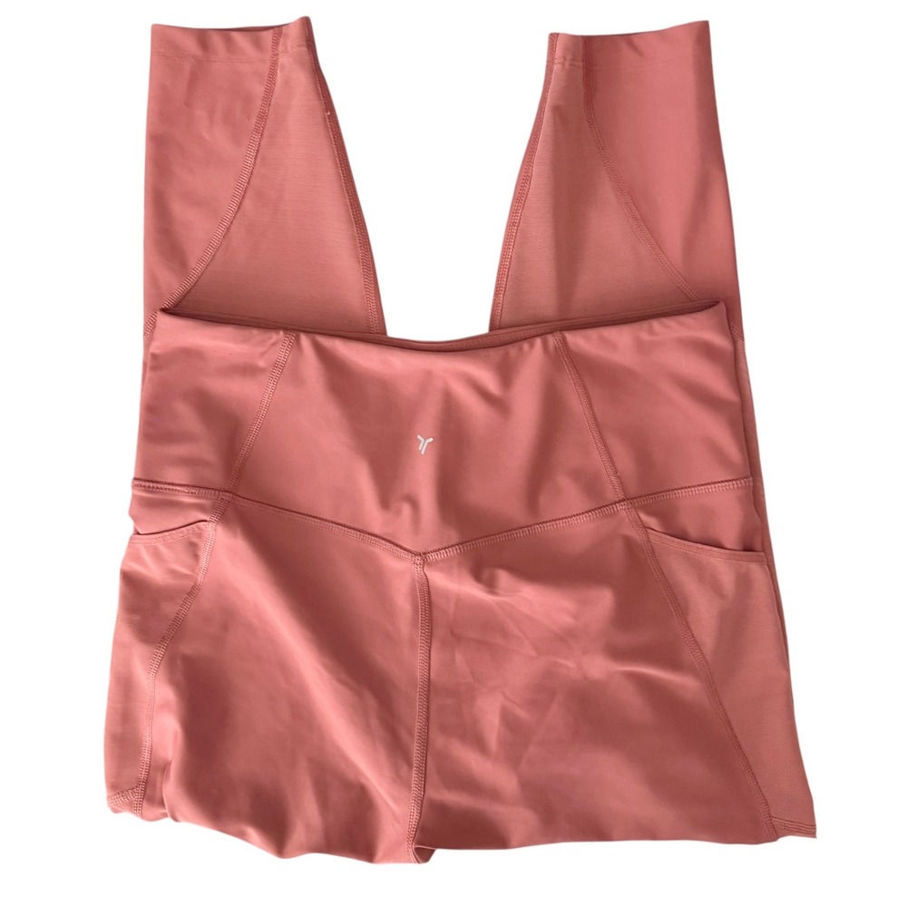 Old Navy Powersoft High-Rise Leggings Womens L Salmon Mesh‎ Pocket Go-Dry 7/8 - Picture 11 of 13